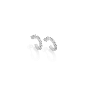 RHODIUM PLATED EARRING WITH ZIRCONIA
