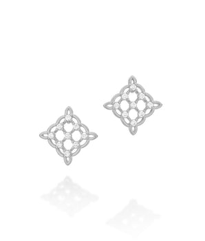 RHODIUM PLATED EARRING WITH ZIR