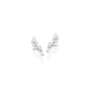 RHODIUM TRIANGLE ABSTRACT EAR CUFF