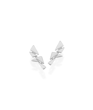 RHODIUM TRIANGLE ABSTRACT EAR CUFF