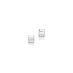 RHODIUM PLATED EARRING WITH CRISTALS