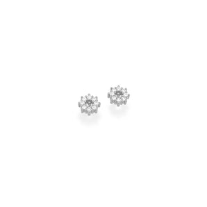RHODIUM PLATED EARRING WITH ZIR