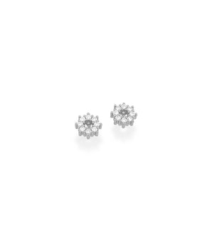 RHODIUM PLATED EARRING WITH ZIR