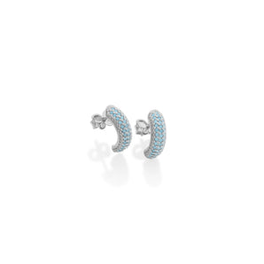 RHODIUM PLATED EARRING WITH ZIRCONIA