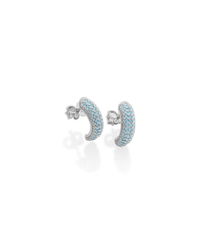 RHODIUM PLATED EARRING WITH ZIRCONIA