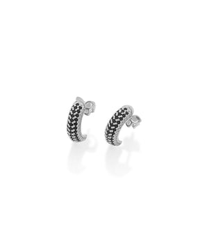 RHODIUM PLATED EARRING WITH ZIRCONIA