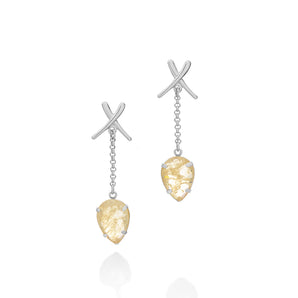 RHODIUM PLATED EARRING WITH CRISTALS