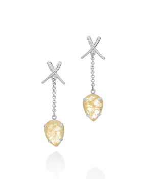 RHODIUM PLATED EARRING WITH CRISTALS