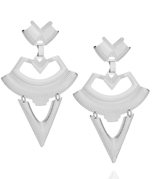 RHODIUM PLATED EARRING