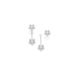 RHODIUN PLATED EARRING WITH ZIR