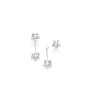 RHODIUN PLATED EARRING WITH ZIR