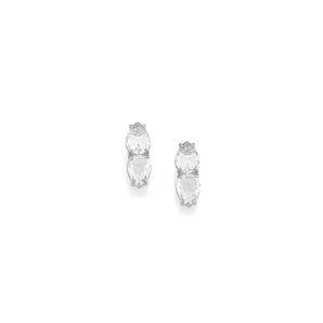 RHODIUM PLATED EARRING WITH CRISTALS