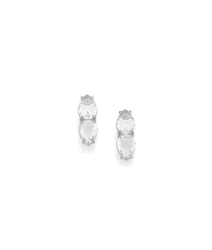 RHODIUM PLATED EARRING WITH CRISTALS