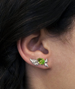 RHODIUM PLATED EARRING WITH CRISTALS