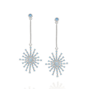 RHODIUM PLATED EARRING WITH ZIR
