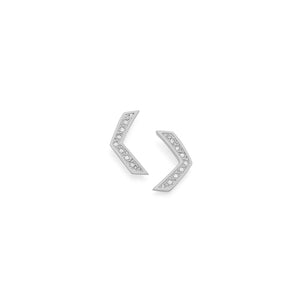 RHODIUM PLATED EARRING WITH ZIRCONIA