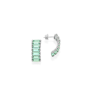 RHODIUM PLATED EARRING WITH CRYSTAL