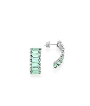 RHODIUM PLATED EARRING WITH CRYSTAL