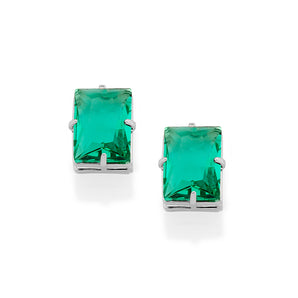 RHODIUM PLATED EARRING WITH CRYSTAL
