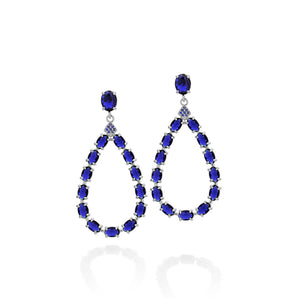 RHODIUM PLATED EARRING WITH CRYSTAL AND ZIRCONIA