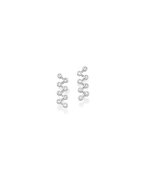 RHODIUM PLATED EARRING WITH ZIRCONIA