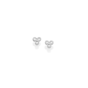 RHODIUM PLATED EARRING WITH ZIRCONIA