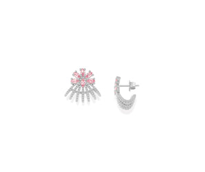 RHODIUM PLATED EARRING WITH ZIRCONIA