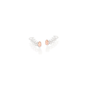 RHODIUM PLATED EARRING WITH CRYSTAL