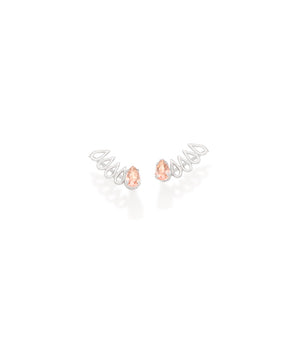 RHODIUM PLATED EARRING WITH CRYSTAL