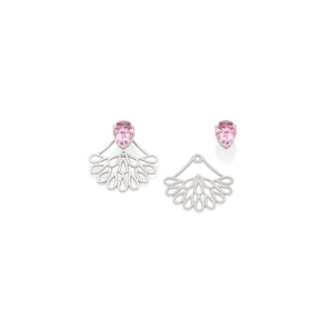 RHODIUM PLATED EARRING WITH CRYSTAL
