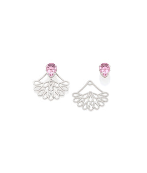 RHODIUM PLATED EARRING WITH CRYSTAL