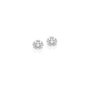 RHODIUM PLATED EARRING WITH ZIRCONIA