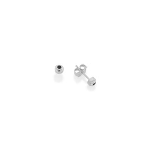 RHODIUM PLATED EARRING WITH ZIRCONIA