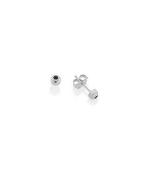 RHODIUM PLATED EARRING WITH ZIRCONIA