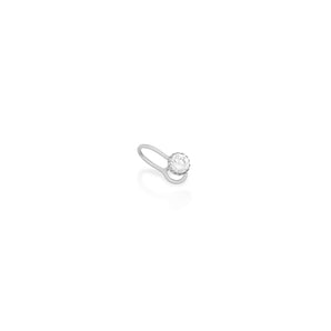 RHODIUM PLATED EARRING WITH ZIRCONIA