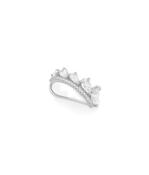 RHODIUM PLATED EARRING WITH ZIRCONIA