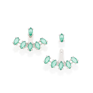 RHODIUM PLATED EARRING WITH CRYSTAL