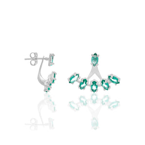 RHODIUM PLATED EARRING WITH CRYSTAL