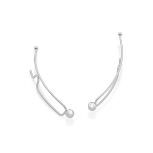 RHODIUM PLATED EARRING WITH ZIRCONIA