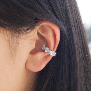 RHODIUM PLATED EARRING WITH ZIRCONIA