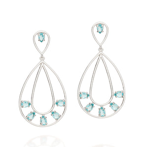 RHODIUM PLATED EARRING WITH ZIRCONIA