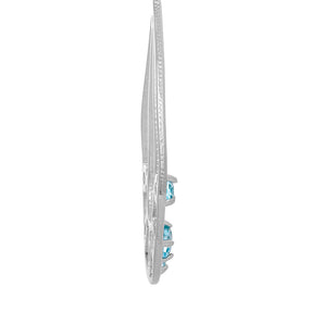 RHODIUM PLATED EARRING WITH ZIRCONIA