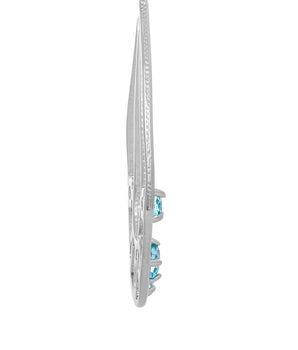 RHODIUM PLATED EARRING WITH ZIRCONIA