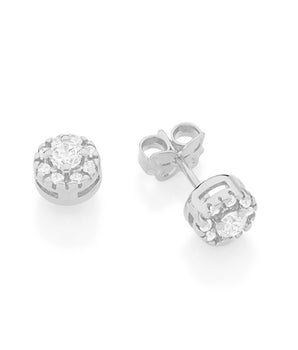 RHODIUM PLATED EARRING WITH ZIRCONIA
