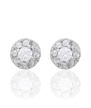 RHODIUM PLATED EARRING WITH ZIRCONIA