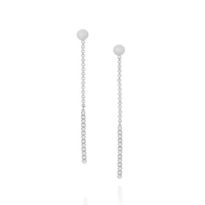 RHODIUM PLATED EARRING WITH ZIRCONIA