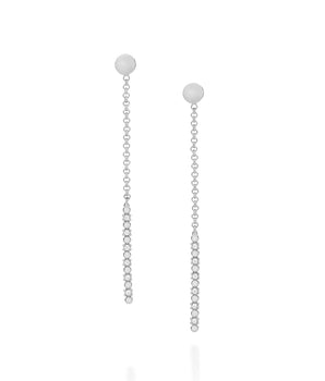 RHODIUM PLATED EARRING WITH ZIRCONIA
