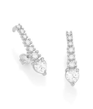 RHODIUM PLATED EARRING WITH ZIRCONIA