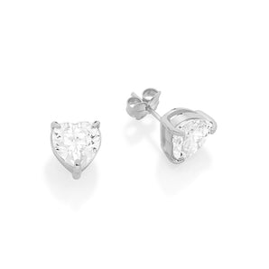 RHODIUM PLATED EARRING WITH ZIRCONIA