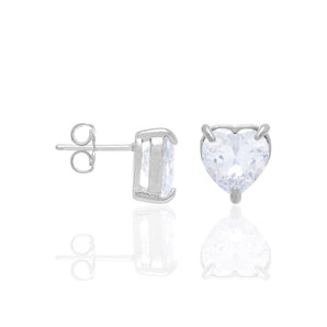RHODIUM PLATED EARRING WITH ZIRCONIA